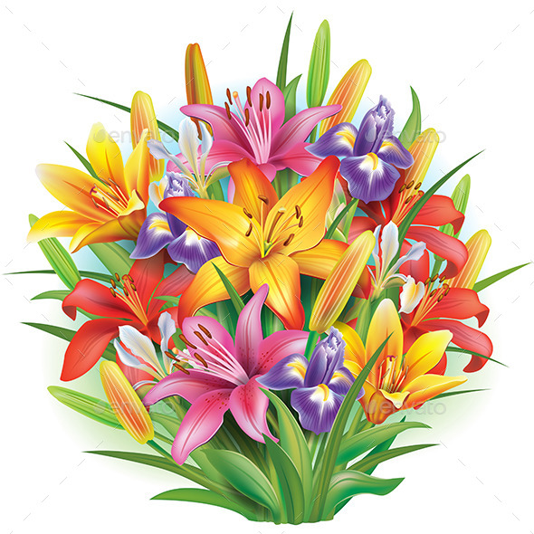 Bouquet Of Flowers Clip Art » Stock Photos & Graphics